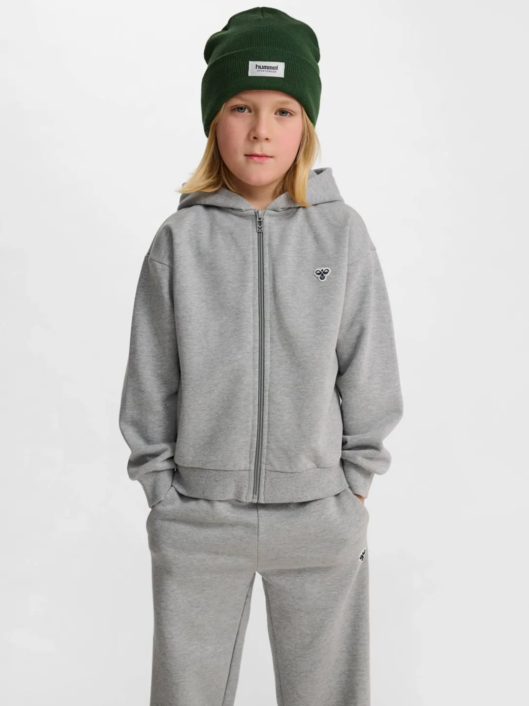 hmlJR LOOSE ZIP HOODIE BEE