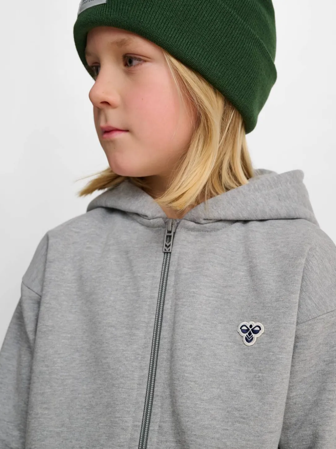 hmlJR LOOSE ZIP HOODIE BEE