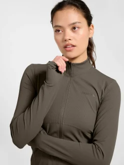 hmlPRIMA W RIB ZIP BLOUSE